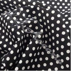 6mm Pea Spot Black with White Spot 100% Cotton Fabric