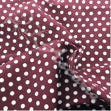 6mm Pea Spot Burgundy with White Spot 100% Cotton Fabric