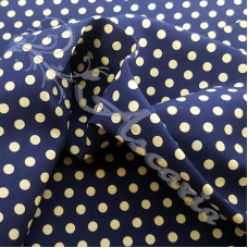 6mm  Pea Spot Navy with Cream Spot 100% Cotton Fabric