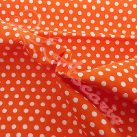 6mm  Pea Spot Orange with White Spot 100% Cotton Fabric