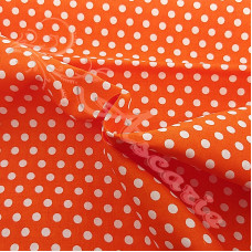 6mm  Pea Spot Orange with White Spot 100% Cotton Fabric