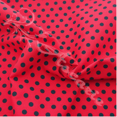 6mm  Pea Spot Red with Black Spot 100% Cotton Fabric