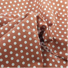 6mm  Pea Spot Tan with White Spot 100% Cotton Fabric