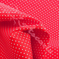 Pin Spot Red with White 100% Cotton Fabric
