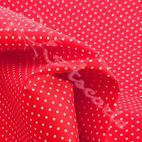 Pin Spot Red with White 100% Cotton Fabric