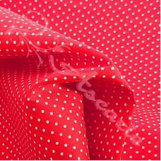 Pin Spot Red with White 100% Cotton Fabric