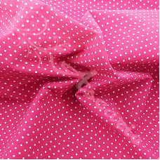 Pin Spot Cerise with White 100% Cotton Fabric