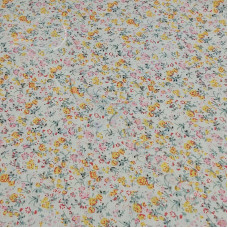 Yellow & Pink Floral  on Cream 100% Cotton 110-2