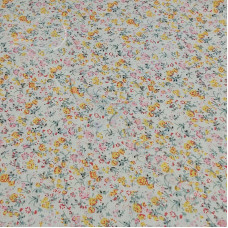 Yellow & Pink Floral  on Cream 100% Cotton 110-2