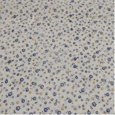 Navy Ditzy Flowers on Cream 100% Cotton 138-2