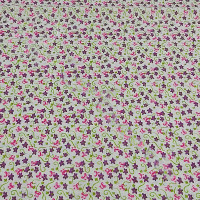 Purple Floral  on white 100% Cotton 28-0