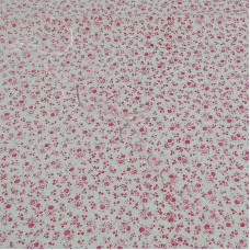 Pink Ditsy Flowers on white 100% Cotton