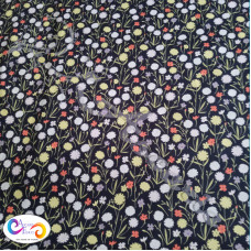 Wild Flowers on Navy  100% Cotton