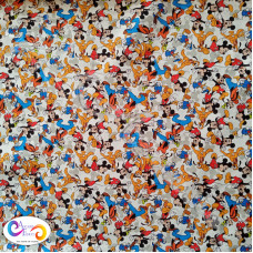 Disney " Mickey Mouse & Friends  " 100% Cotton Print