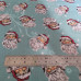 Jolly Santa Faces on Blue Polycotton Print