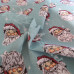 Jolly Santa Faces on Blue Polycotton Print