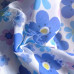 Blue & Pink  Flowers on white Polycotton