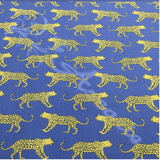 Leopards on Blue PolyCotton