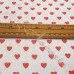 Red Hearts on a white background  PolyCotton