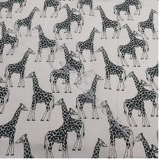 Giraffes on White PolyCotton