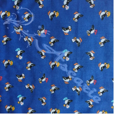 Puffins on a Blue Background PolyCotton