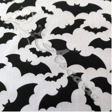 Lets go Batty on White background  PolyCotton