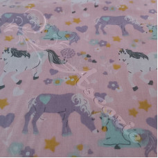 Unicorns on Pink Polycotton