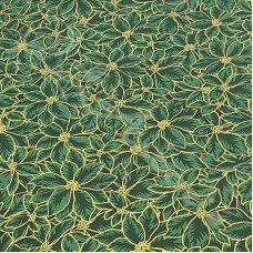 Christmas Green Poinsettia 100% Cotton from John Louden