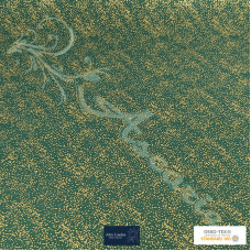 Christmas Sparkling Gold Snow on Green 100% Cotton from John Louden