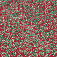 Small Christmas Holly on Red 100% Cotton from John Louden