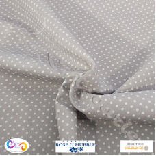 3mm Silver Polka Dot Spot 100% Cotton poplin