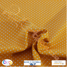 15cm  Yellow Polka Dot Spot 100% Cotton poplin