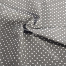 4mm Spot Grey  Coloured Polycotton