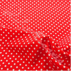 4mm Spot Red Coloured Polycotton