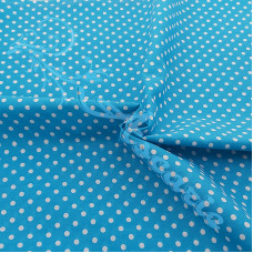 4mm Spot Turquoise  Coloured Polycotton