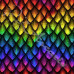 Rainbow Dragon Scales  100% Digital Cotton
