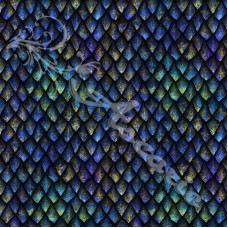 Blue Dragon Scales  100% Digital Cotton