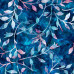 Leafy Trail  Blues 100% Digital Cotton Poplin