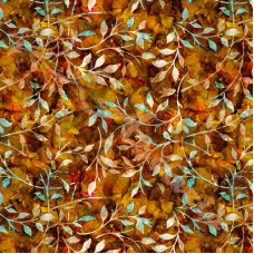 Leafy Trail  Autumn 100% Digital Cotton Poplin