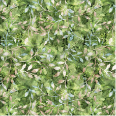 Leafy Trail  Green100% Digital Cotton Poplin