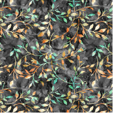 Leafy Trail Batiks Grey & Greens 100% Cotton Poplin