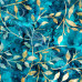 Leafy Trail  Turquoise 100% Digital Cotton Poplin