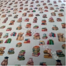 44cm Books in a Stack digital Print 100% Cotton Fabric