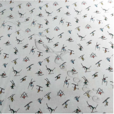 Skiers having Fun Digital Print 100% Cotton Fabric