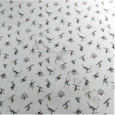 Skiers having Fun Digital Print 100% Cotton Fabric
