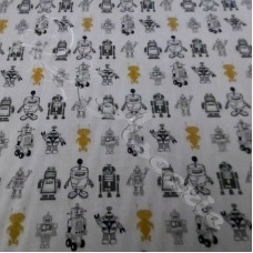 Robots  digital Print 100% Cotton Fabric