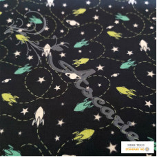 Space Ships & Stars digital Print 100% Cotton Fabric