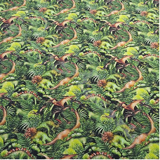 Dinosaurs in the Jungle 100% Digital Cotton