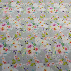 Rambling Roses on Grey 100% Digital Cotton