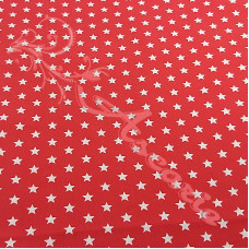 White Stars on Red 100% Digital Cotton